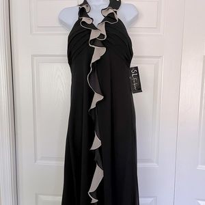S. L. Fashions Black formal halter style dress